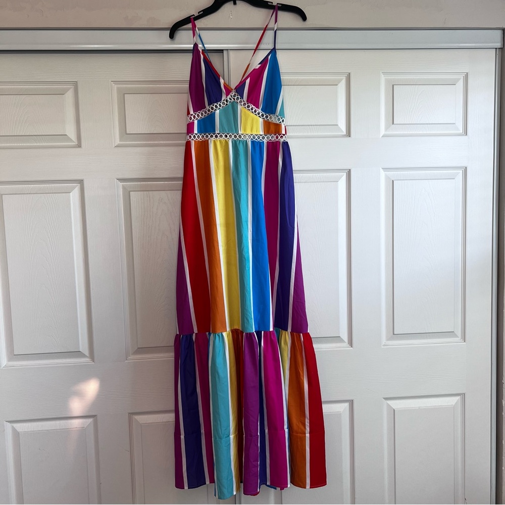 SHEIN - Colorful Striped Maxi Dress - XL